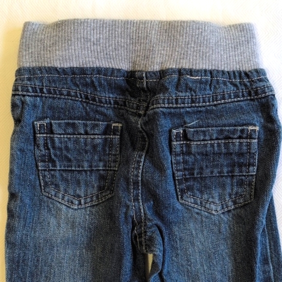 koala baby pull-on straight leg cotton denim jeans with plaid hem 9 months boys - Picture 6 of 6
